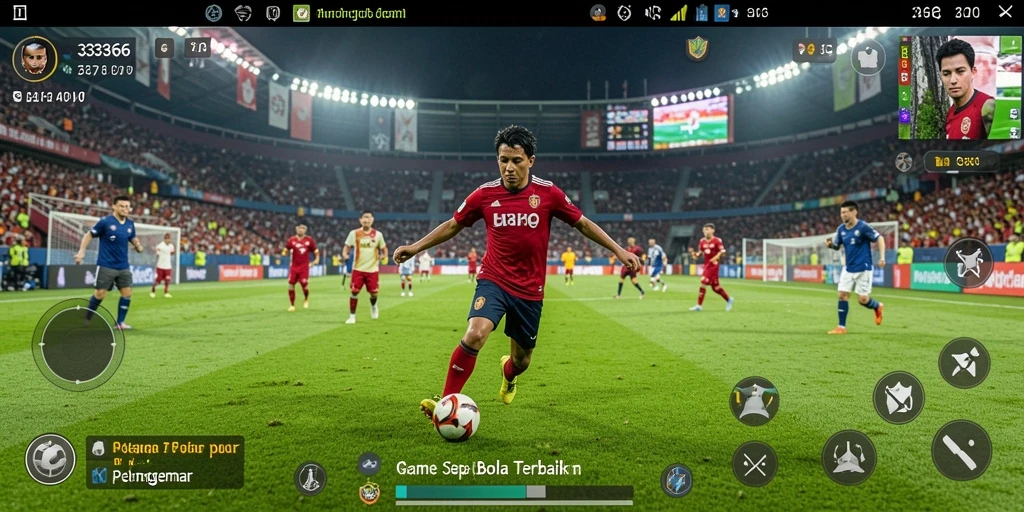 Screenshot gameplay 333666 menampilkan aksi seru pertandingan sepak bola.
