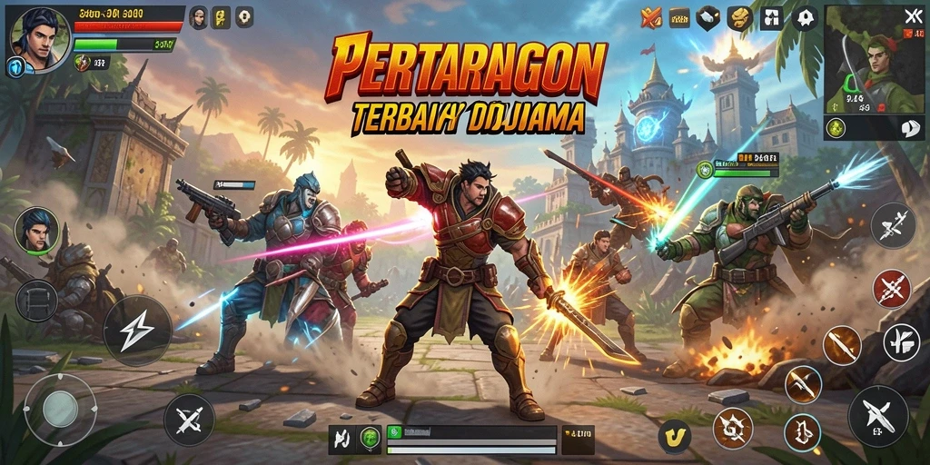 Tampilan gameplay mendebarkan di arena Fighting yang penuh aksi.
