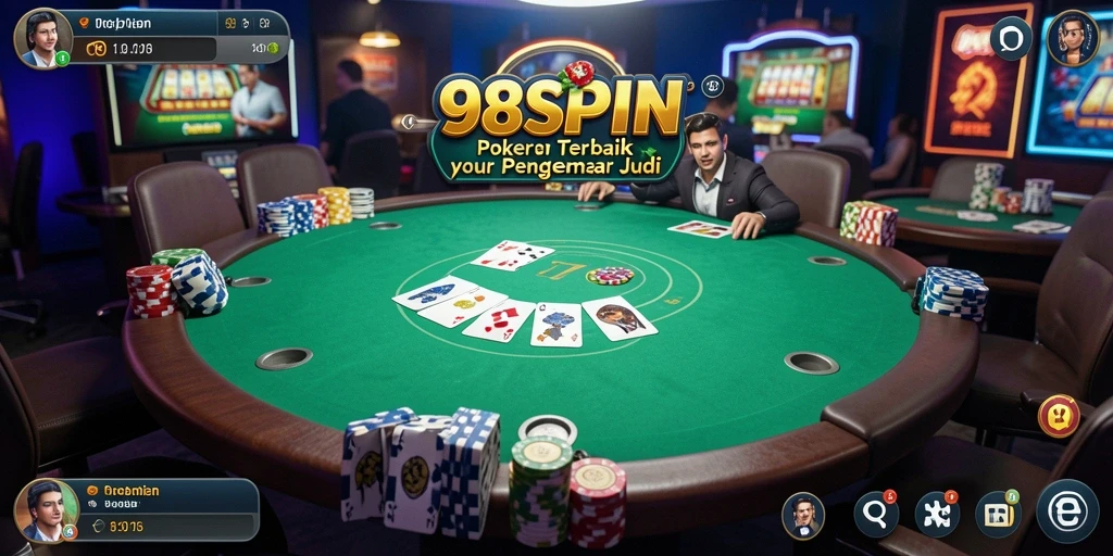 Tampilan menarik dari gameplay poker di 98SPIN.
