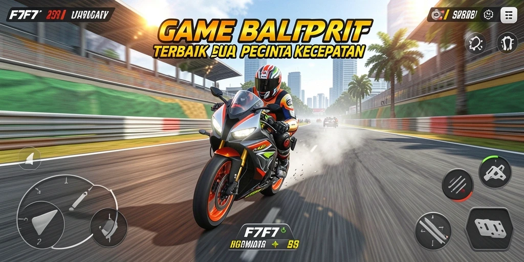 Screenshot gameplay F7F7 menampilkan aksi balap yang seru dan menegangkan.