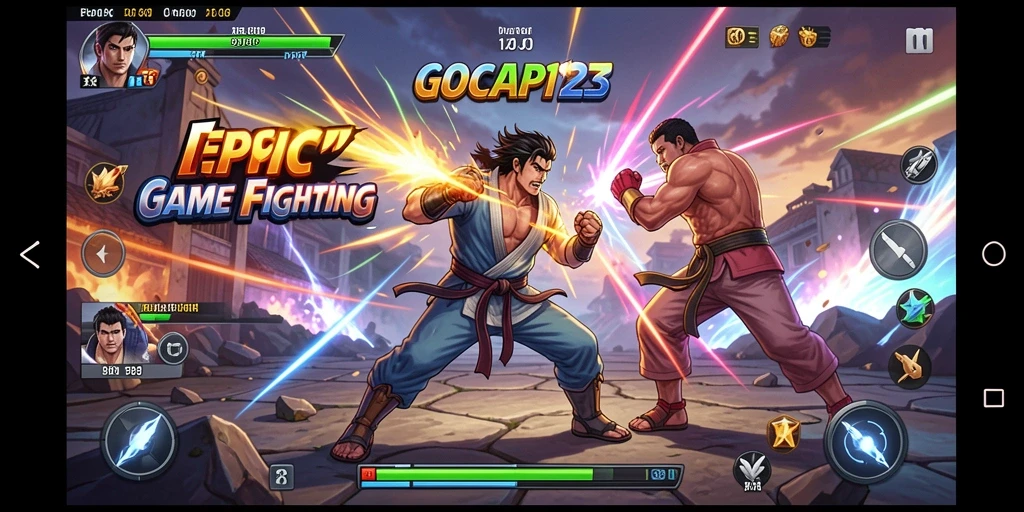 Tampilan gameplay GOCAP123 yang penuh aksi dan pertarungan intens.