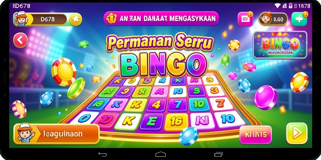 Tampilan gameplay Bingo yang penuh warna dan seru.