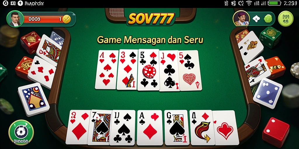 Screenshot gameplay SOV777, menampilkan keseruan bermain domino.