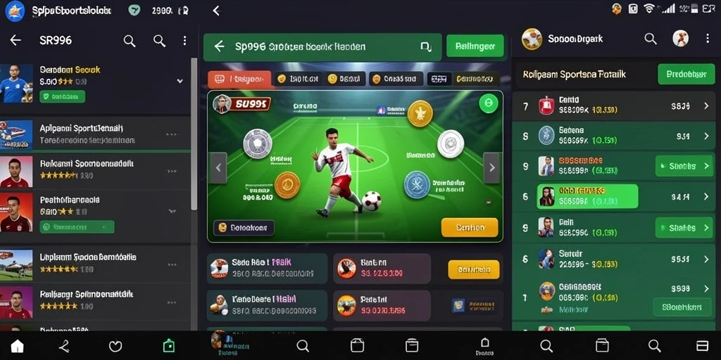 Screenshot utama SR996 menampilkan statistik taruhan olahraga yang menarik.